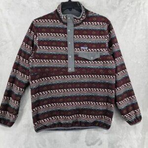 Patagonia Snap‎ T Glissade Fleece Pullover Large Gray Multicolor Aztec Outerwea